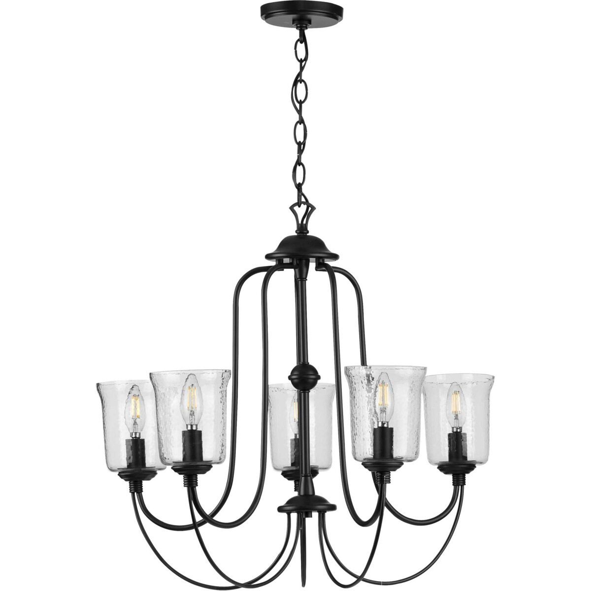 Bowman 5 Light 26 inch Matte Black Chandelier Ceiling Light