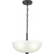 Glass Domes 3 Light 15 inch Graphite Semi-Flush Mount Convertible Ceiling Light