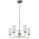Merry 5 Light 22 inch Brushed Nickel Chandelier Ceiling Light