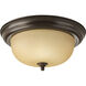 Alabaster 2 Light 13.25 inch Antique Bronze Flush Mount Ceiling Light
