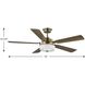 Tempt 52 inch Vintage Brass with Chestnut/Dark Cherry Blades Ceiling Fan, Progress LED