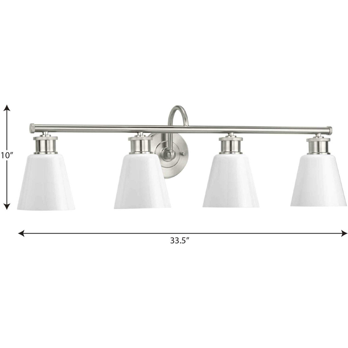 Ashford 4 Light 34 inch Brushed Nickel Bath Vanity Wall Light