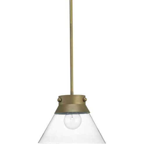 Point Dume™ Tapia Trail 1 Light 11.75 inch Aged Brass Semi-Flush Convertible Ceiling Light, Design Series