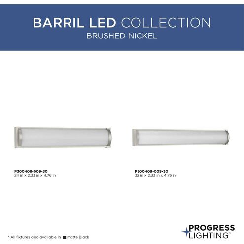 Barril LED LED 32 inch Brushed Nickel Vanity Light Wall Light