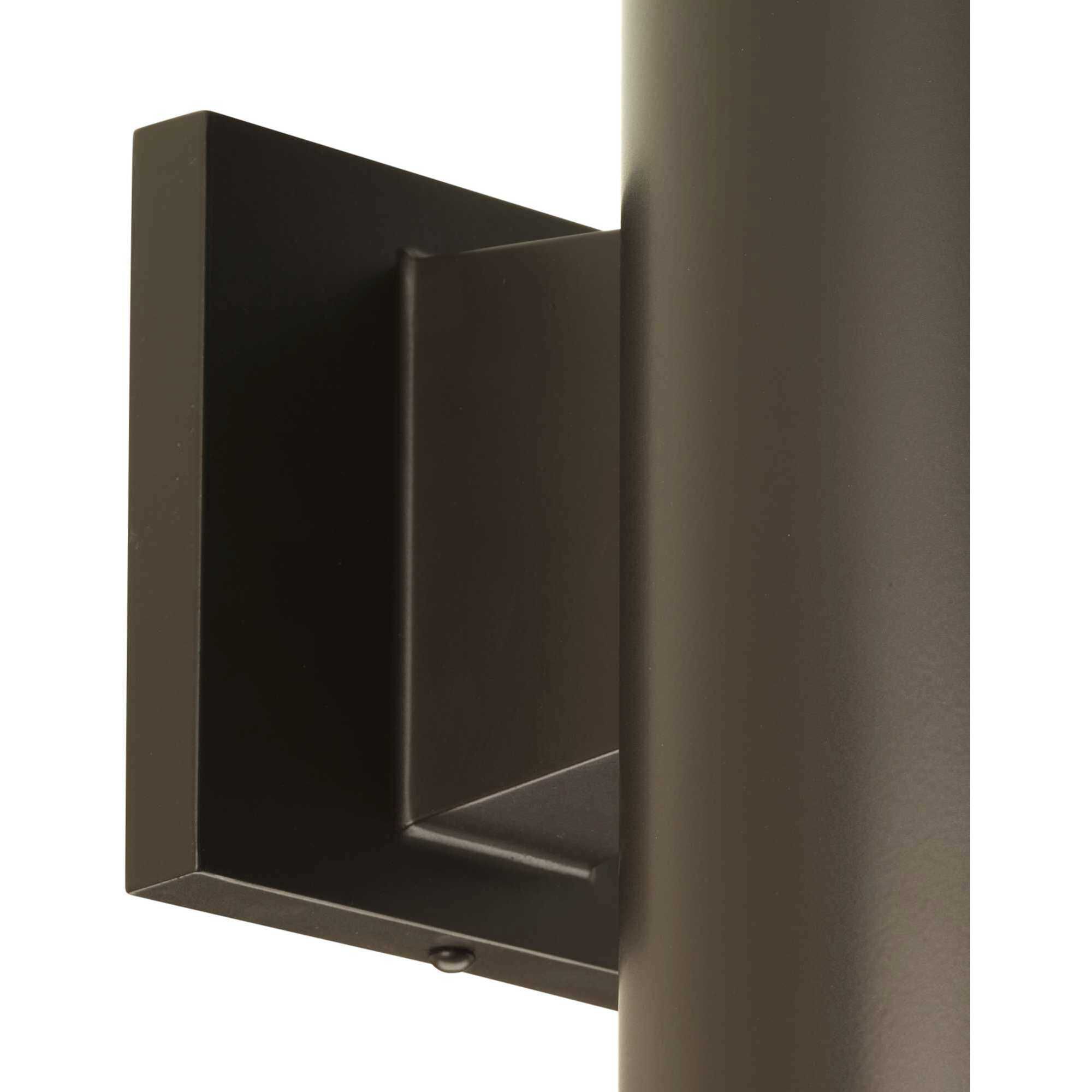 Cylinder Outdoor Wall Cylinder in Antique Bronze, LED Lamping, Progress LED