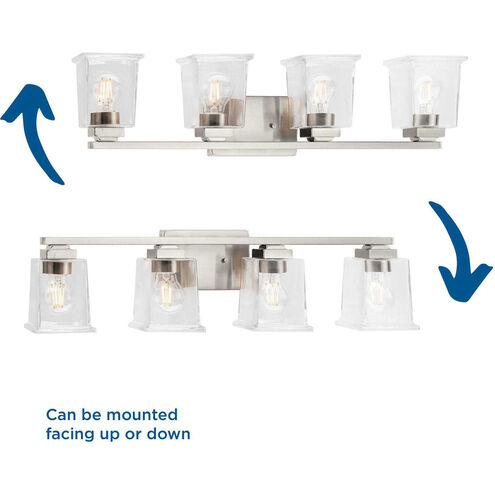 Gilmour 4 Light 28 inch Brushed Nickel Bath Vanity Wall Light