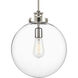 Penn 1 Light 12 inch Polished Nickel Pendant Ceiling Light, Large