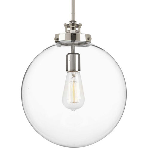 Penn 1 Light 12 inch Polished Nickel Pendant Ceiling Light, Large