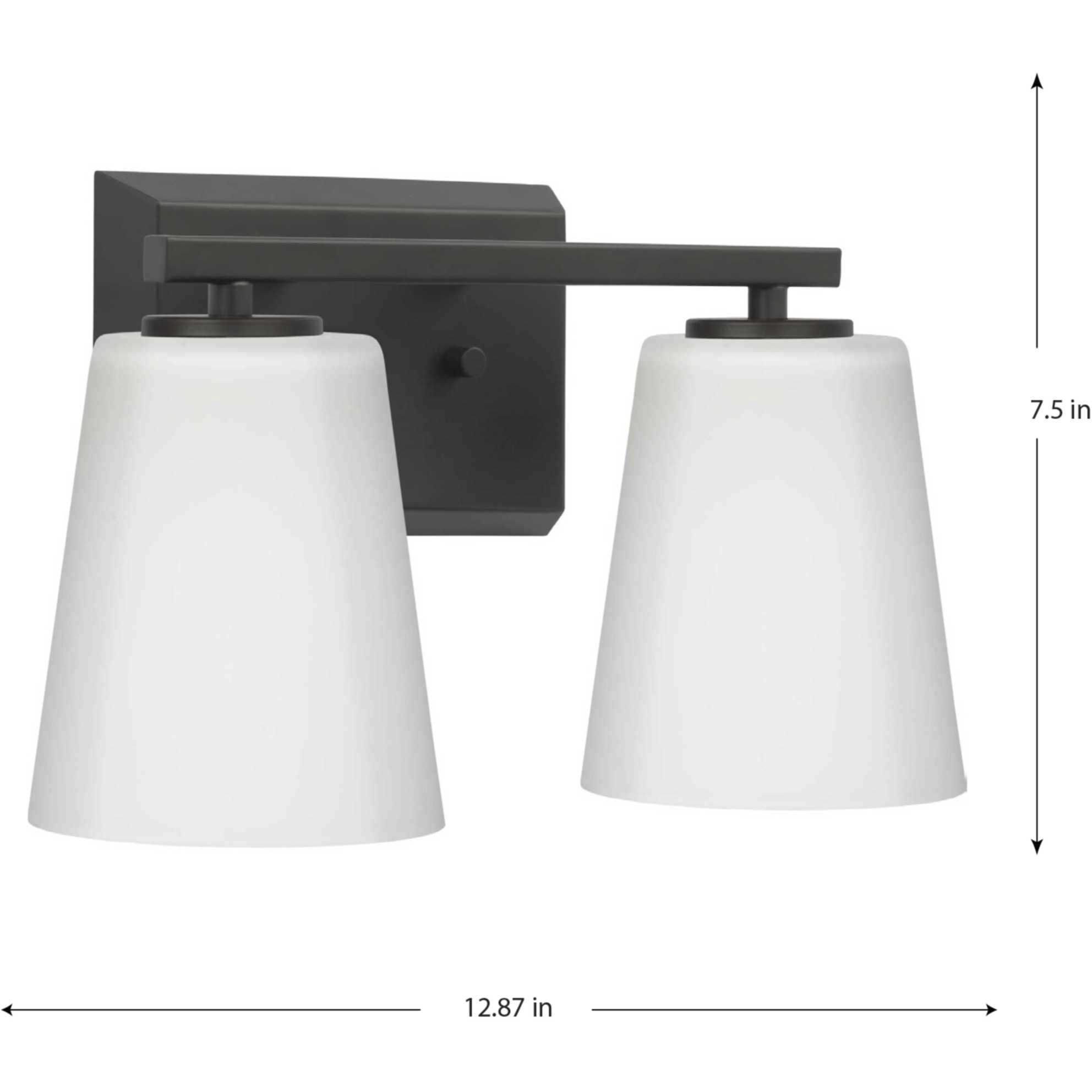 Vertex 2 Light 12.87 inch Matte Black Bath Light Wall Light