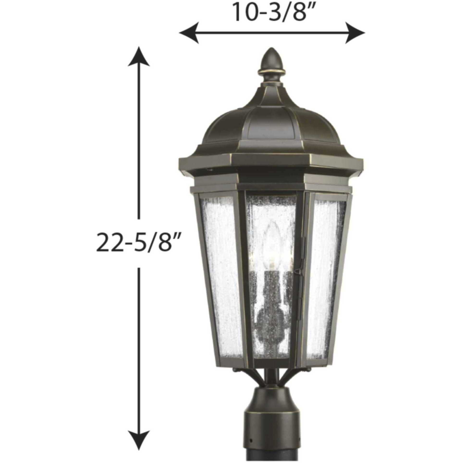 Verdae 3 Light 23 inch Antique Bronze Outdoor Post Lantern, Design Series