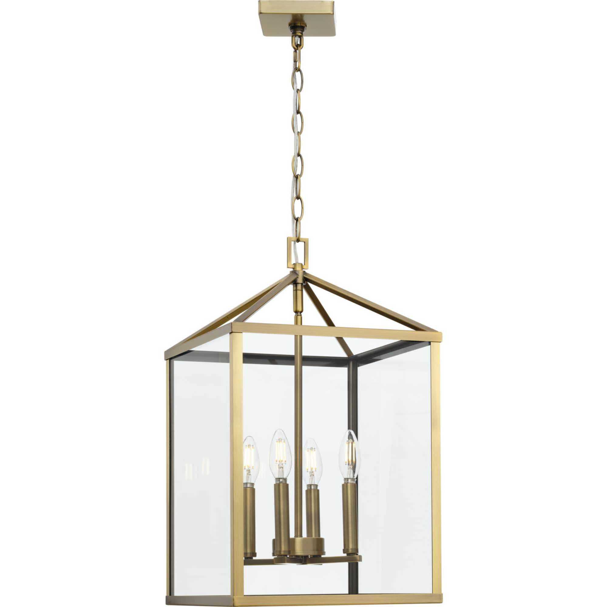 Hillcrest 4 Light 13 inch Vintage Brass Foyer Light Ceiling Light