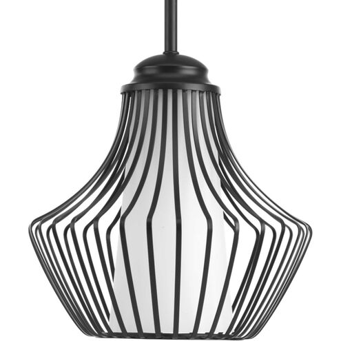 Finn 1 Light Matte Black Pendant Ceiling Light, Design Series