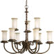 Santiago 9 Light 32 inch Roasted Java Chandelier Ceiling Light