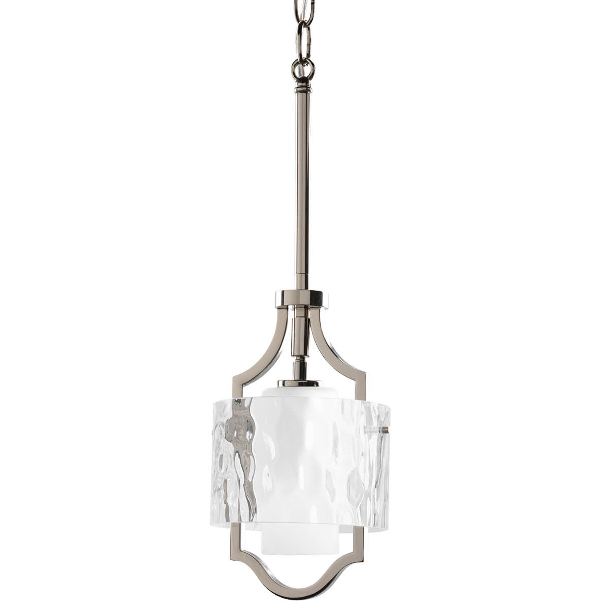 Caress 1 Light 6.38 inch Polished Nickel Semi-Flush Convertible Pendant Ceiling Light