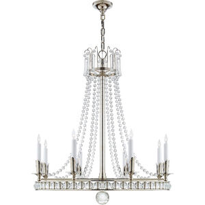 Joe Nye Regency 8 Light 31 inch Polished Nickel Chandelier Ceiling Light, Large