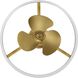 Shear 19.56 inch Brushed Bronze with Gold Blades Outdoor Ceiling Fan