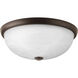 Random 3 Light 17 inch Antique Bronze Flush Mount Ceiling Light