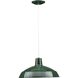 Metal Shade 1 Light Dark Green Pendant Ceiling Light in Standard