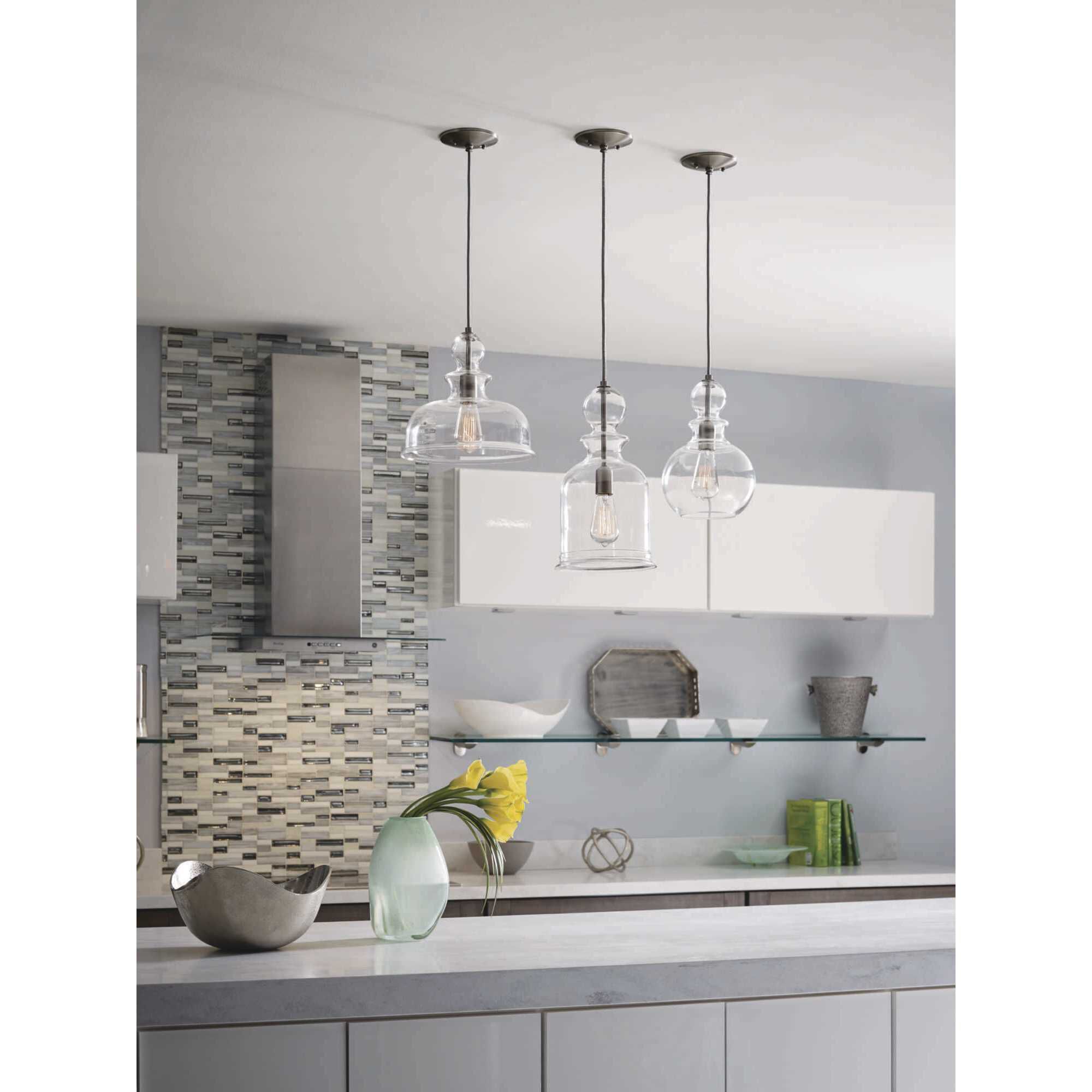 Staunton 1 Light Brushed Nickel Pendant Ceiling Light, Design Series