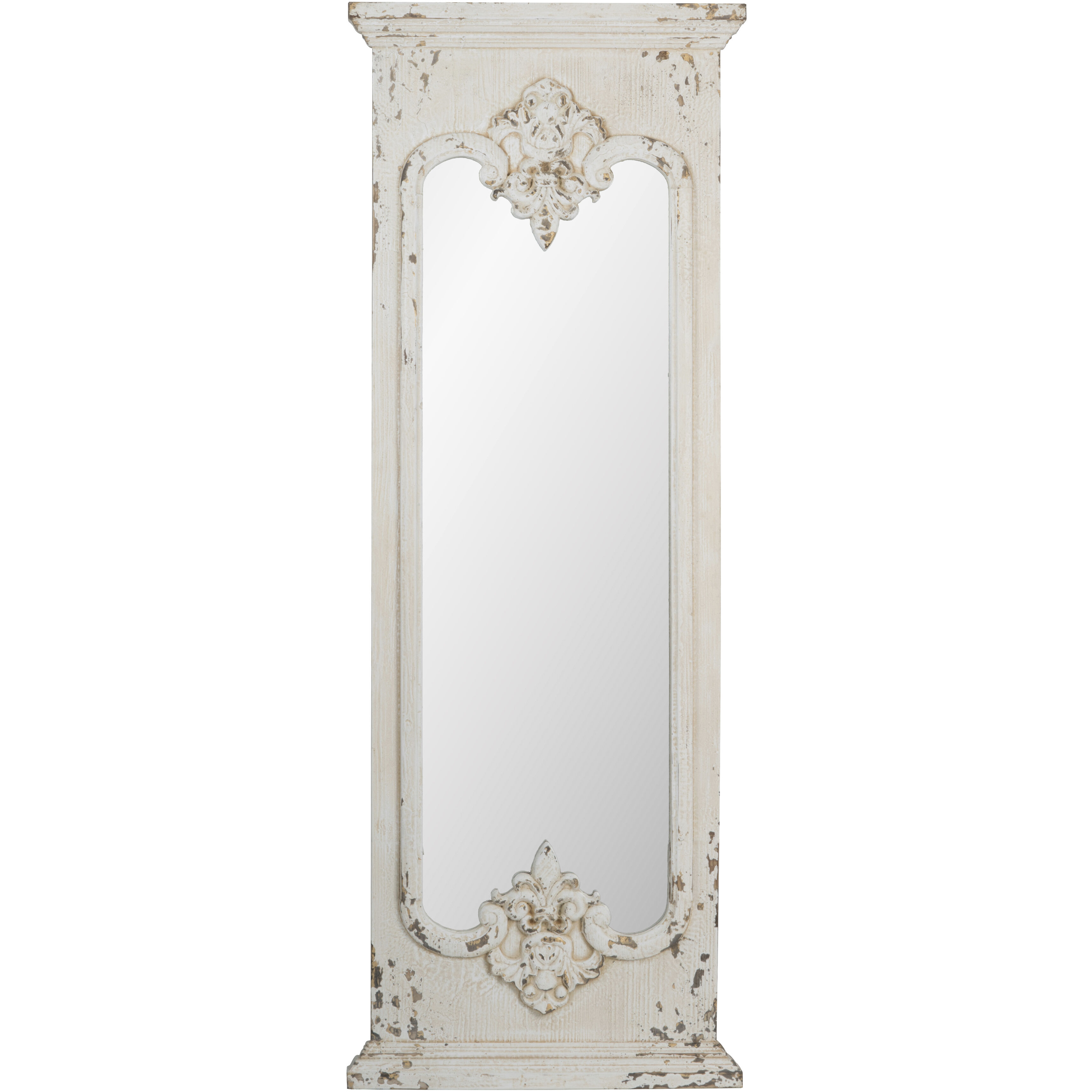 Anita 59.1 X 21.5 inch Distressed White Mirror