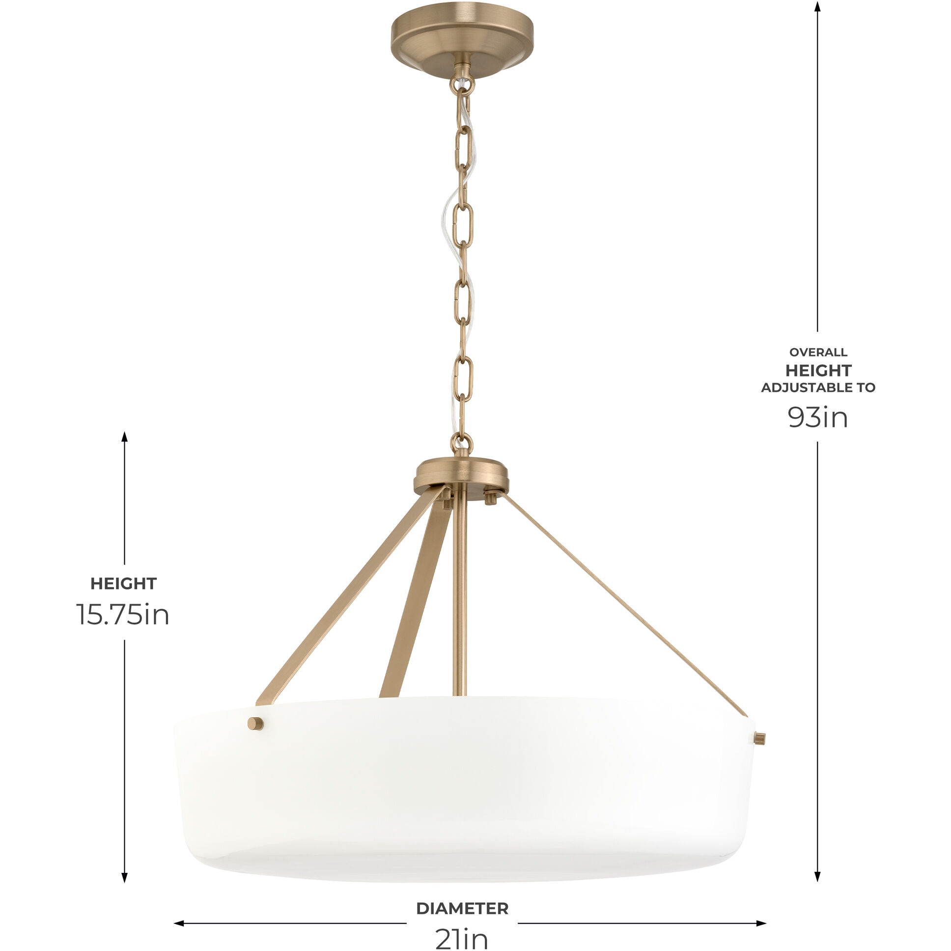 Lieon 3 Light 21 inch Champagne Bronze Convertible Pendant Ceiling Light