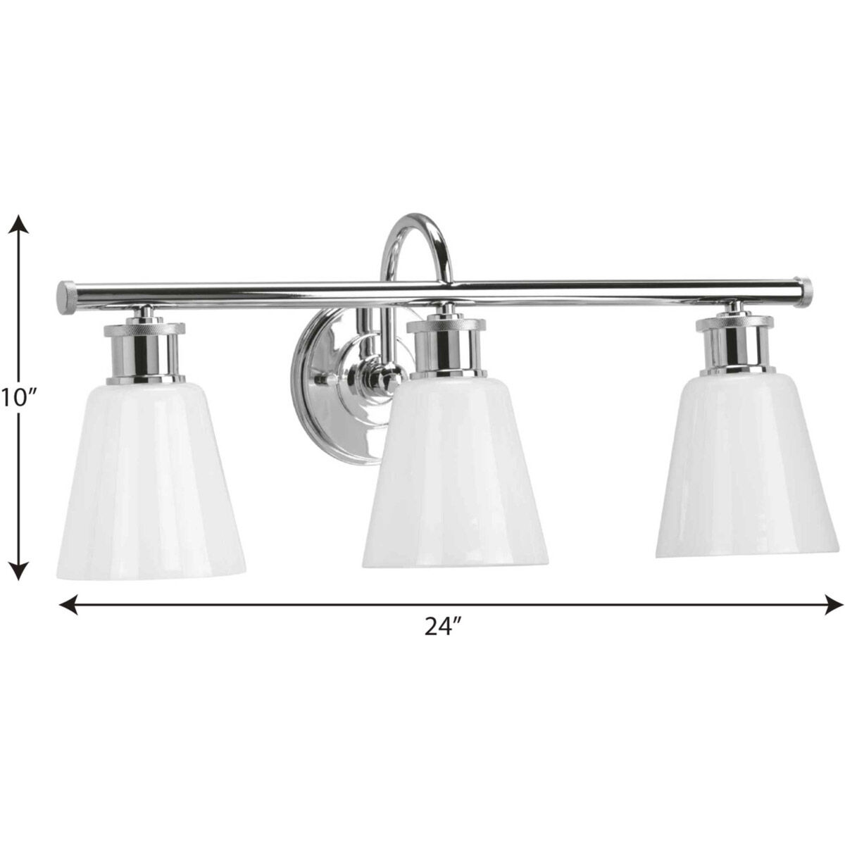 Ashford 3 Light 24 inch Polished Chrome Bath Vanity Wall Light