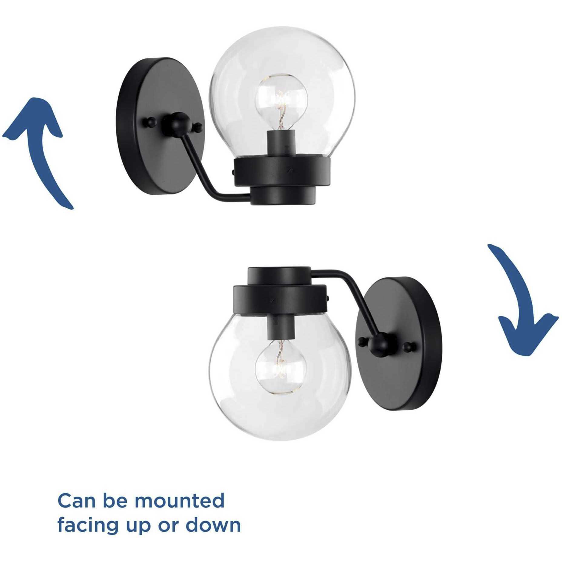 Spatial 1 Light 5 inch Matte Black Bath Vanity Wall Light, Design Series