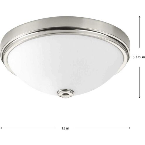 LED Alabaster LED 13 inch Brushed Nickel Flush Mount Ceiling Light, Progress LED