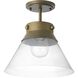 Point Dume™ Tapia Trail 1 Light 11.75 inch Aged Brass Semi-Flush Convertible Ceiling Light, Design Series
