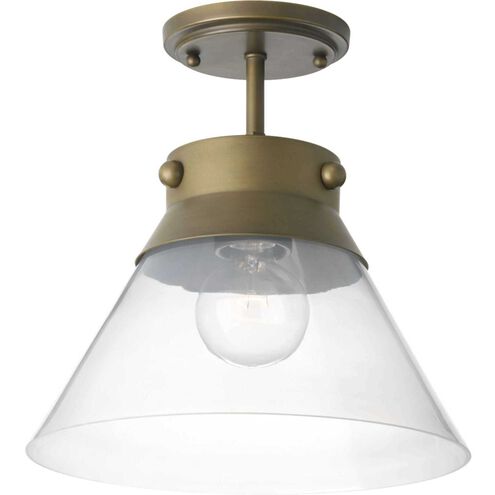 Point Dume™ Tapia Trail 1 Light 11.75 inch Aged Brass Semi-Flush Convertible Ceiling Light, Design Series
