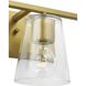 Vertex 3 Light 20.87 inch Brushed Gold Bath Light Wall Light