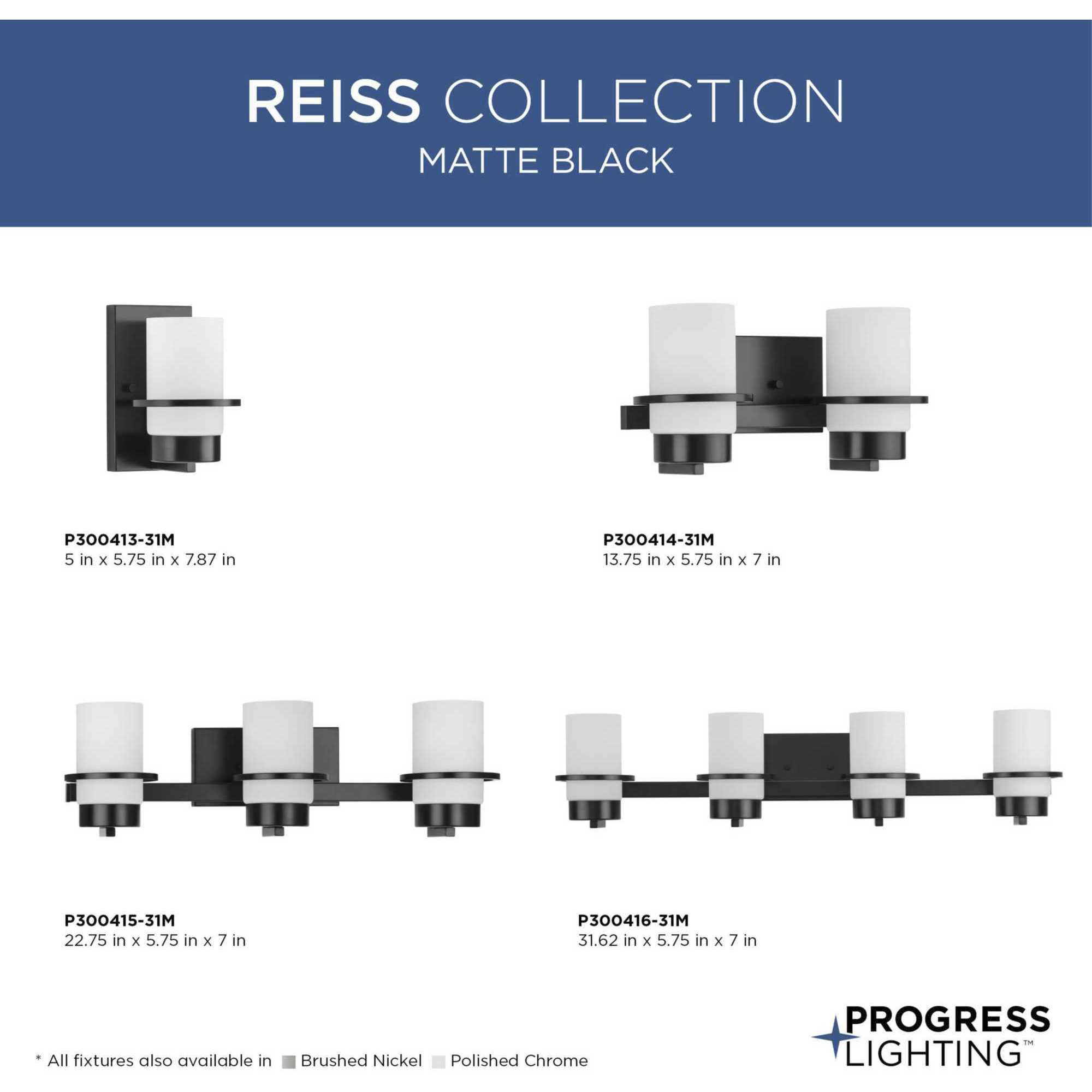 Reiss 4 Light 31.62 inch Matte Black Vanity Light Wall Light