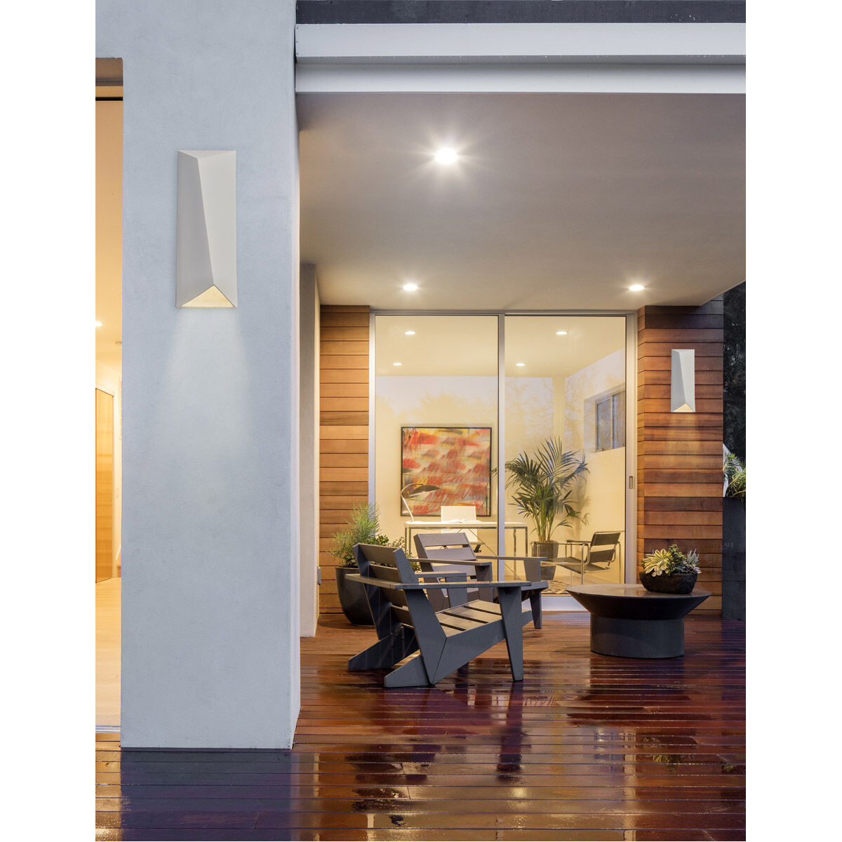 Ambiance LED 6 inch White Crackle ADA Wall Sconce Wall Light, Closed Top Fixture, Diagonal