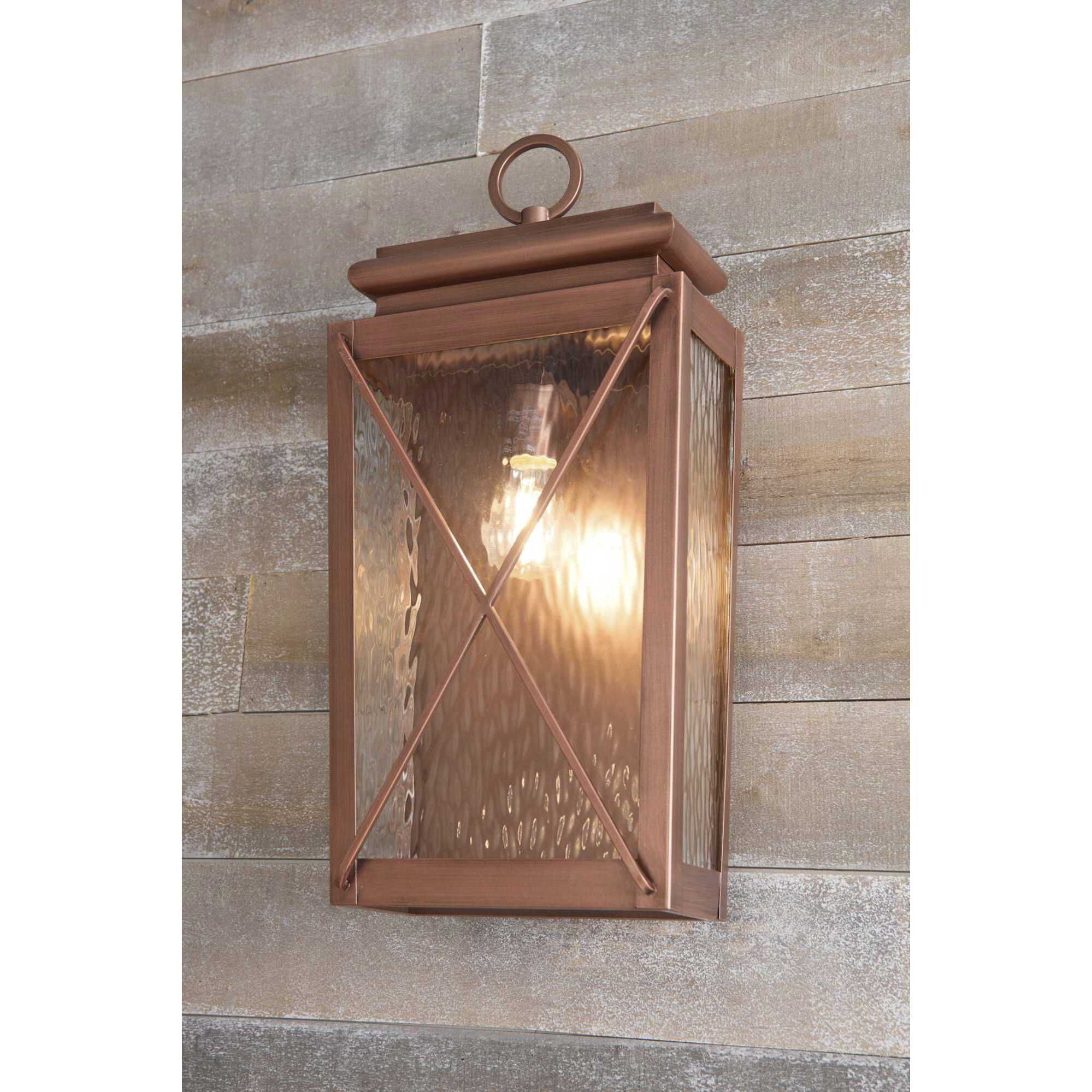 Progress Lighting Wakeford One Light Wall Lantern in Antique Copper
