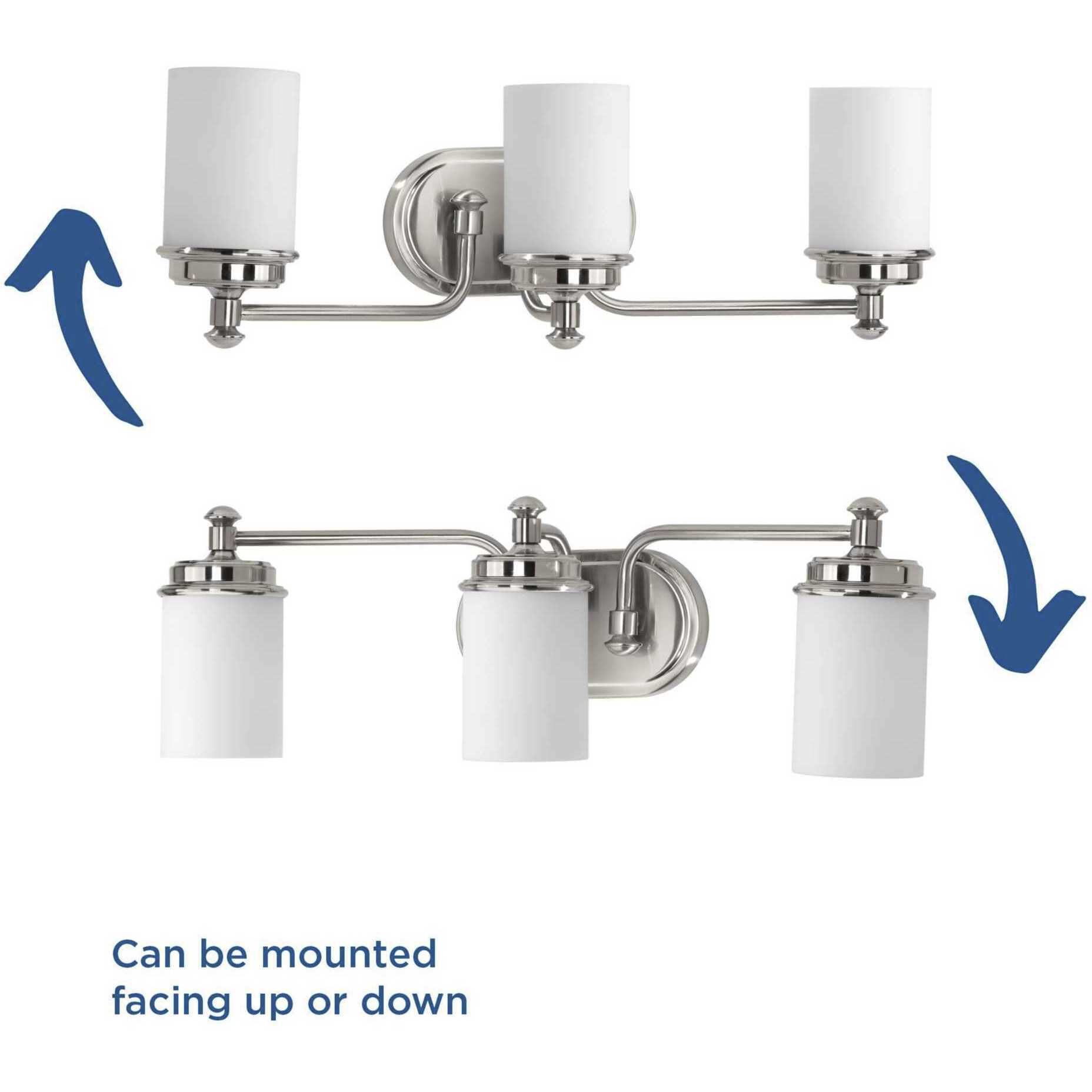 Glide 3 Light 24 inch Brushed Nickel Bath Vanity Wall Light, Design Series