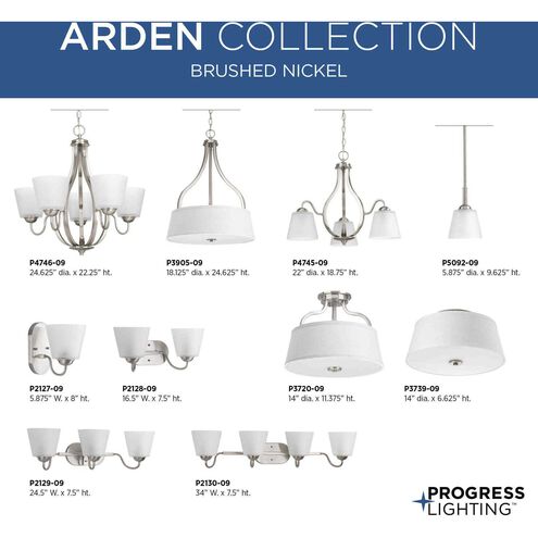 Arden 1 Light 6 inch Brushed Nickel Mini-Pendant Ceiling Light