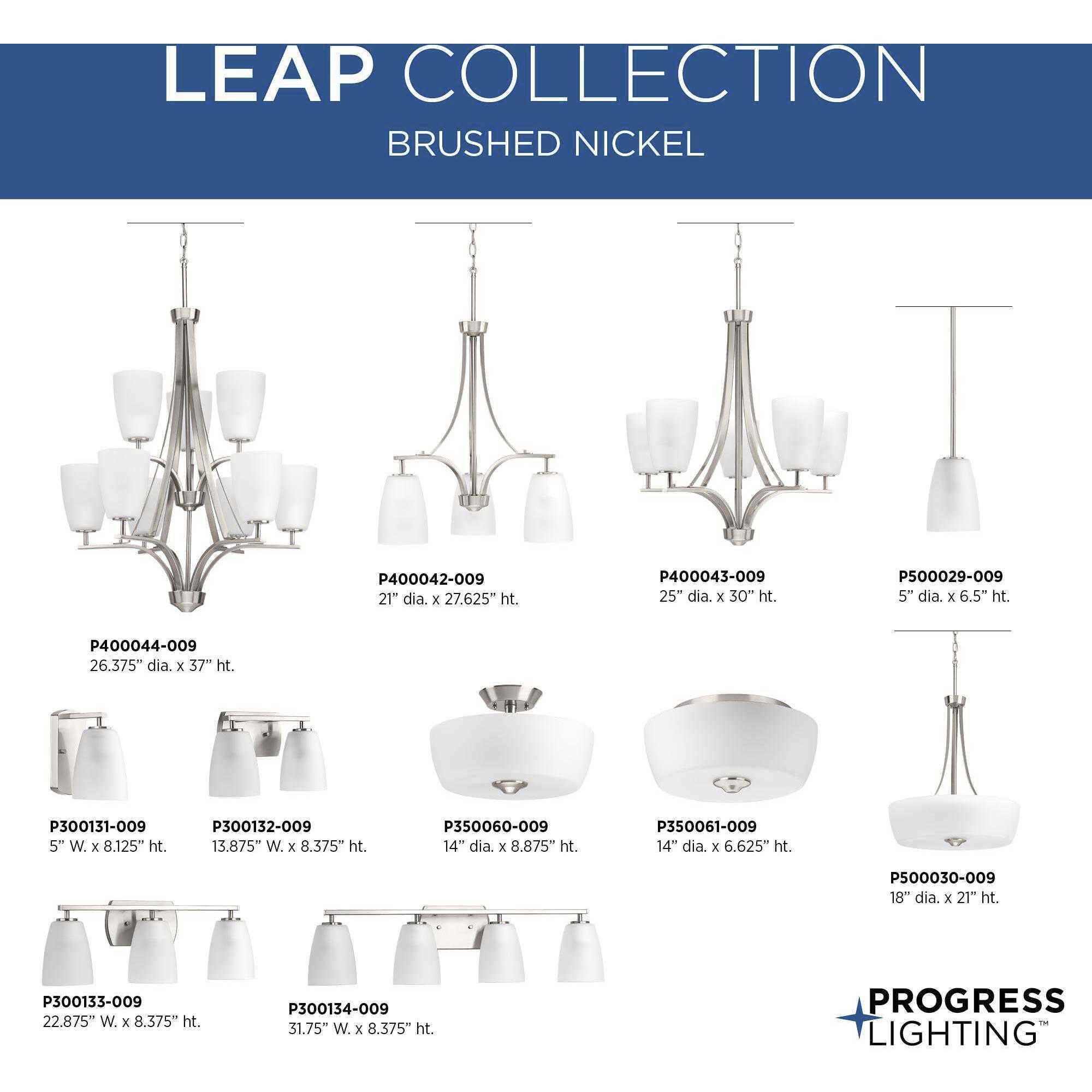 Leap 3 Light Brushed Nickel Pendant Ceiling Light