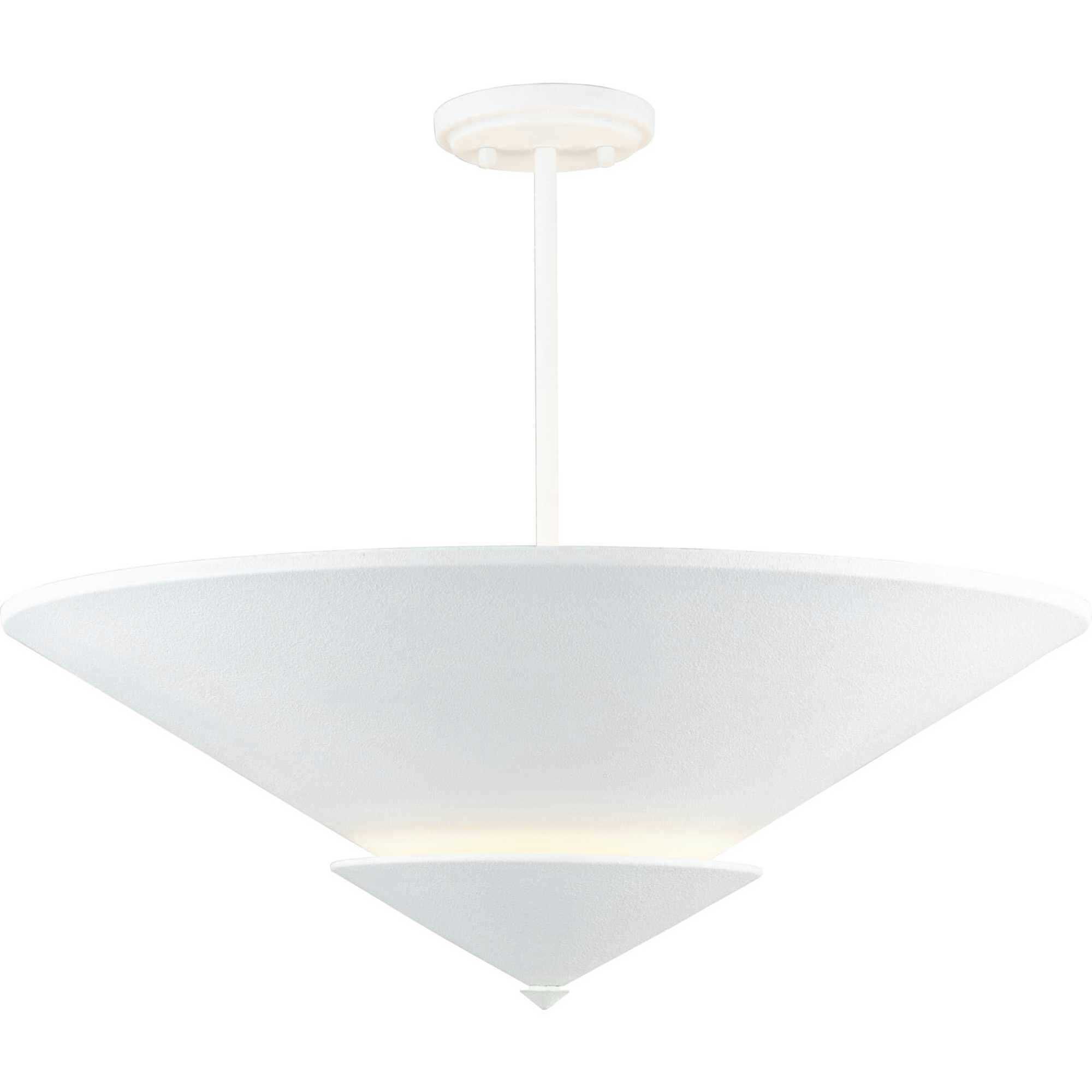 Pinellas 4 Light 25 inch White Plaster Semi-Flush Mount Ceiling Light, Design Series