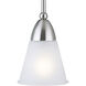 Glass Pendants 1 Light 6 inch Brushed Nickel Mini-Pendant Ceiling Light