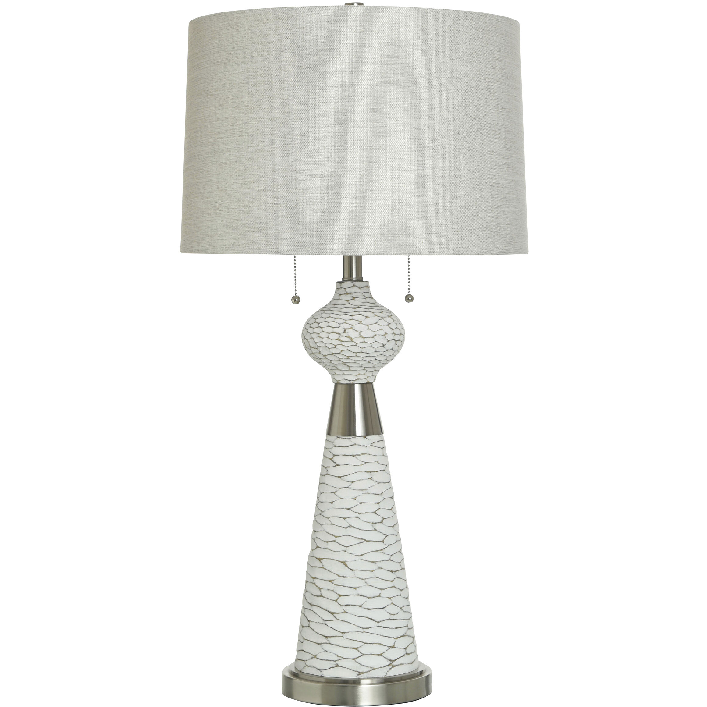 Cameron 33.25 inch 60.00 watt Weathered White and Silver Table Lamp Portable Light