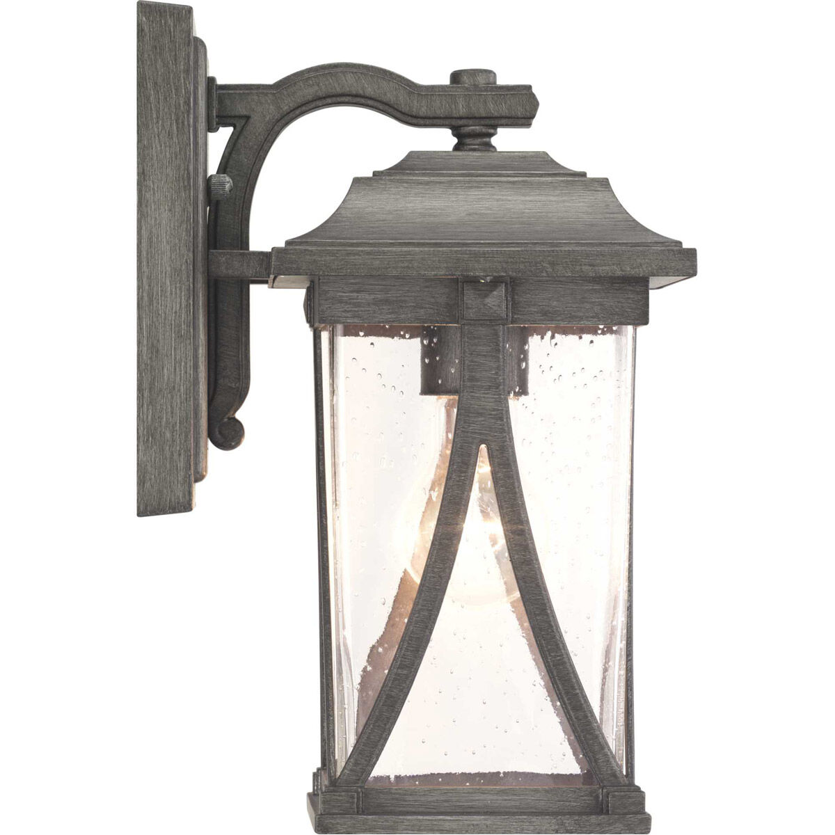 Abbott 1 Light 12 inch Antique Pewter Outdoor Wall Lantern, Small