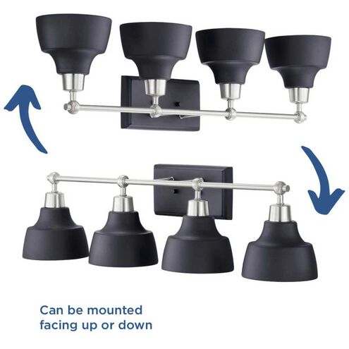 Bramlett 4 Light 33 inch Brushed Nickel Bath Vanity Wall Light