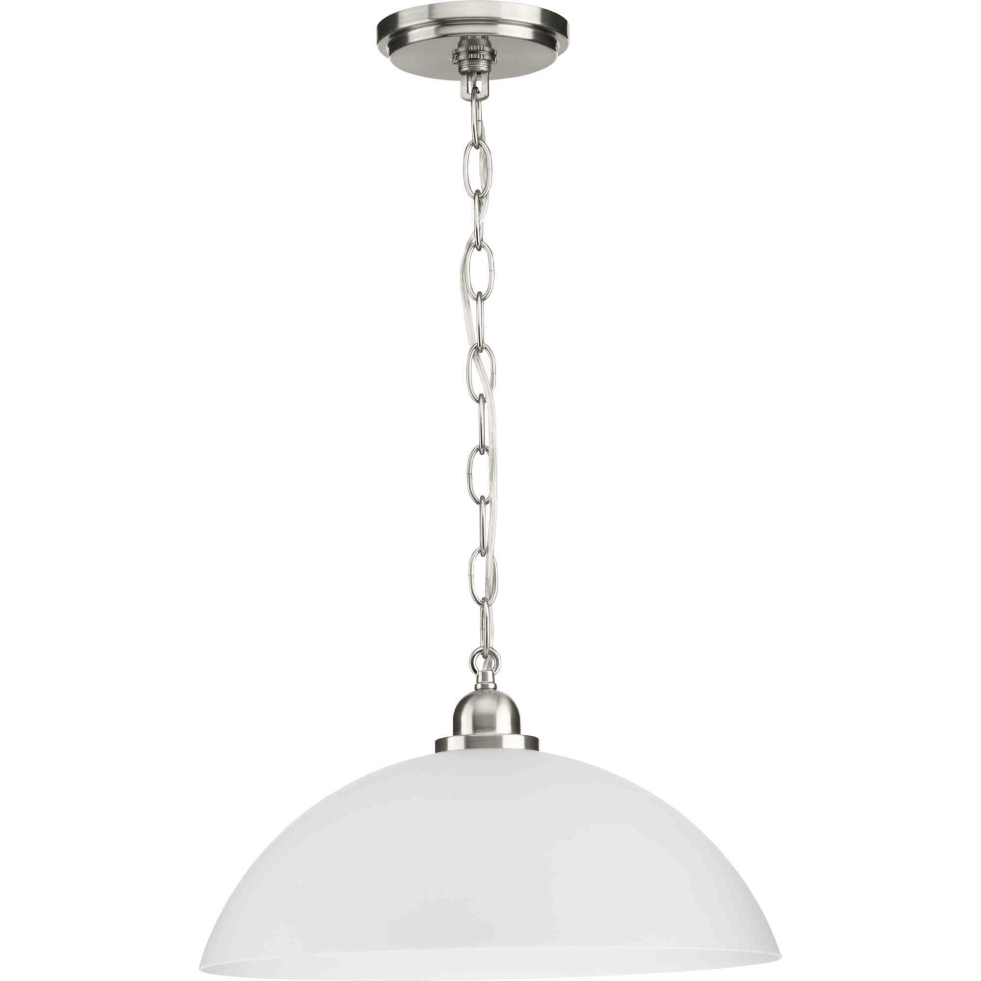 Classic Dome 1 Light 15 inch Brushed Nickel Pendant Ceiling Light