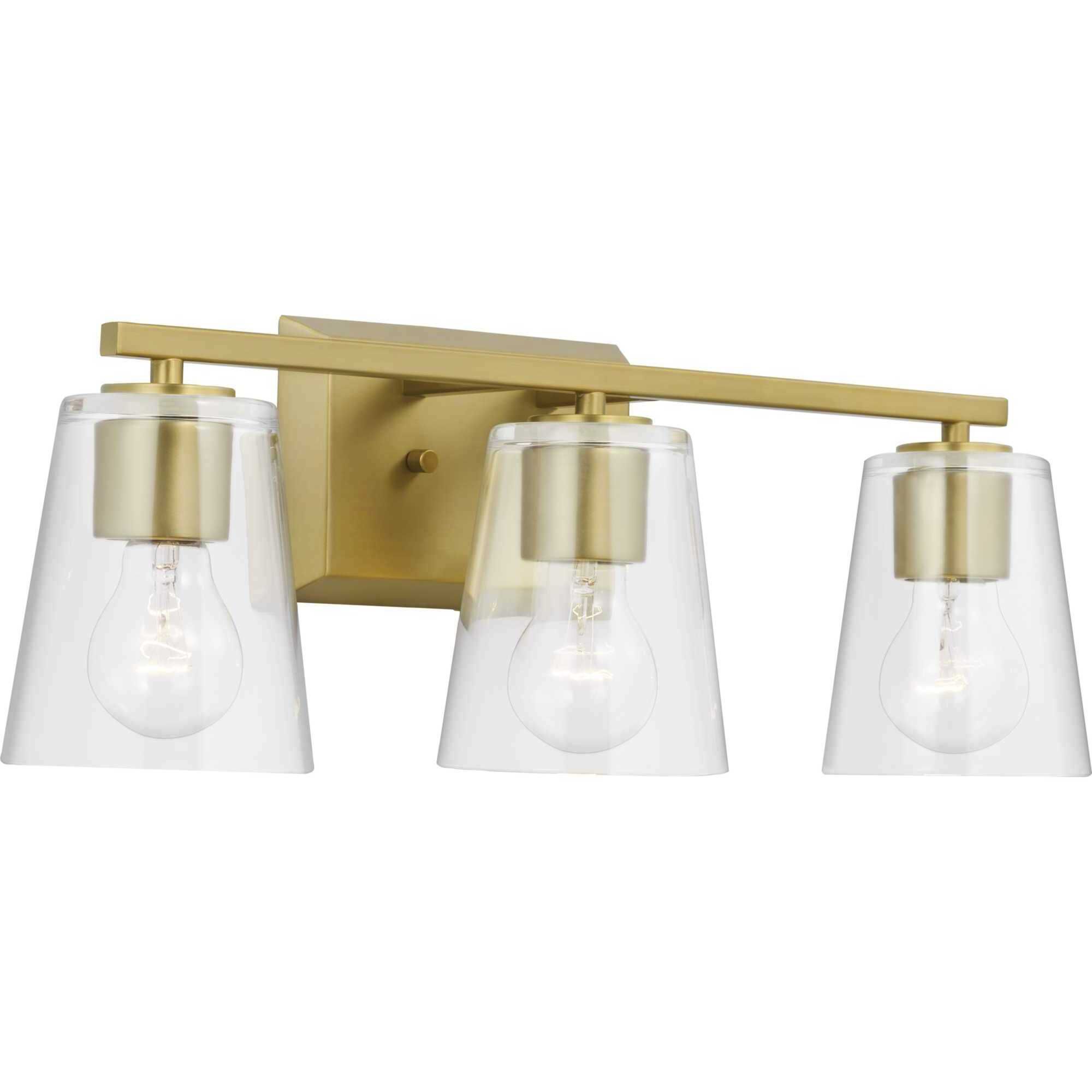 Vertex 3 Light 20.87 inch Brushed Gold Bath Light Wall Light
