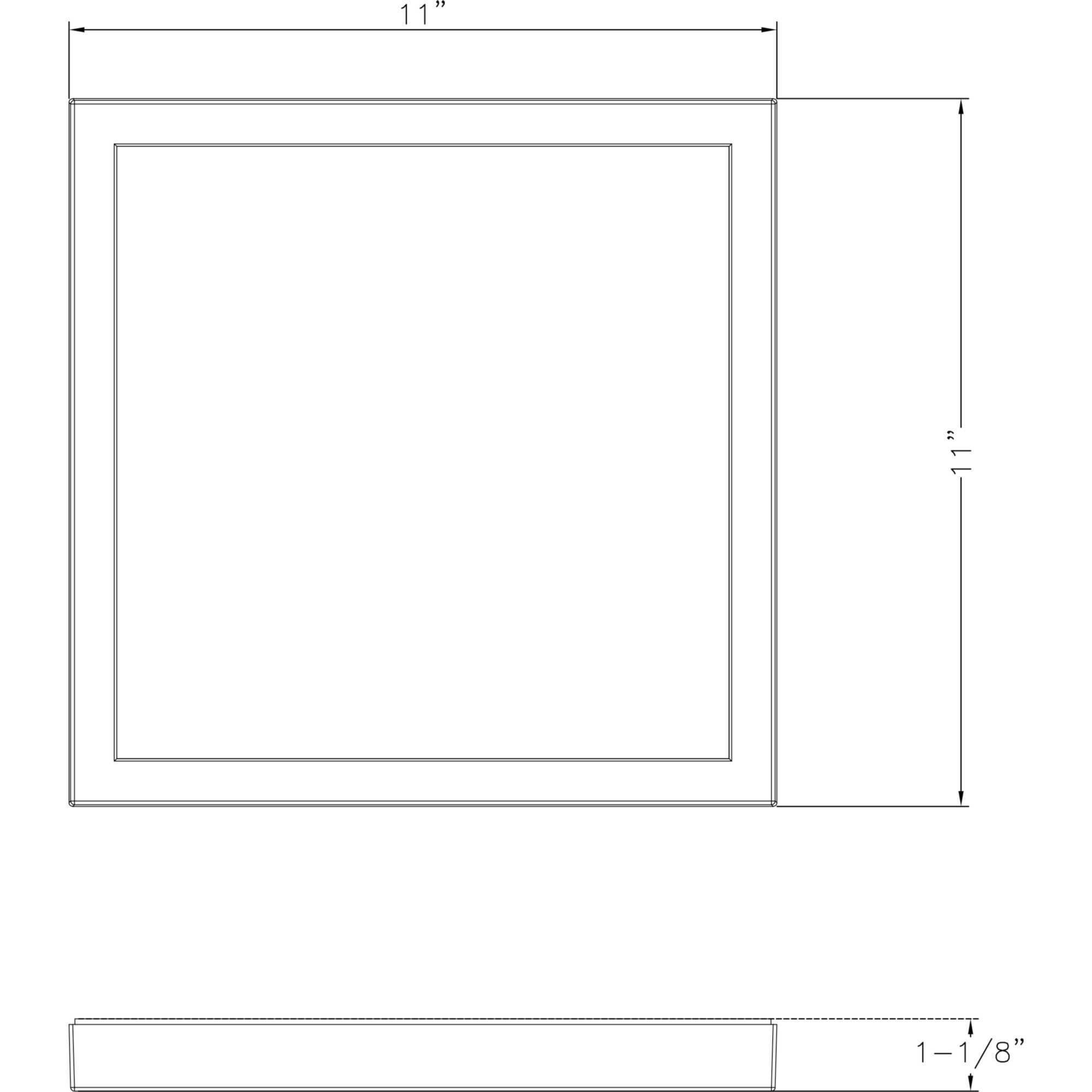 Everlume LED 11 inch White Edgelit Square Flush Mount Ceiling Light, Progress LED