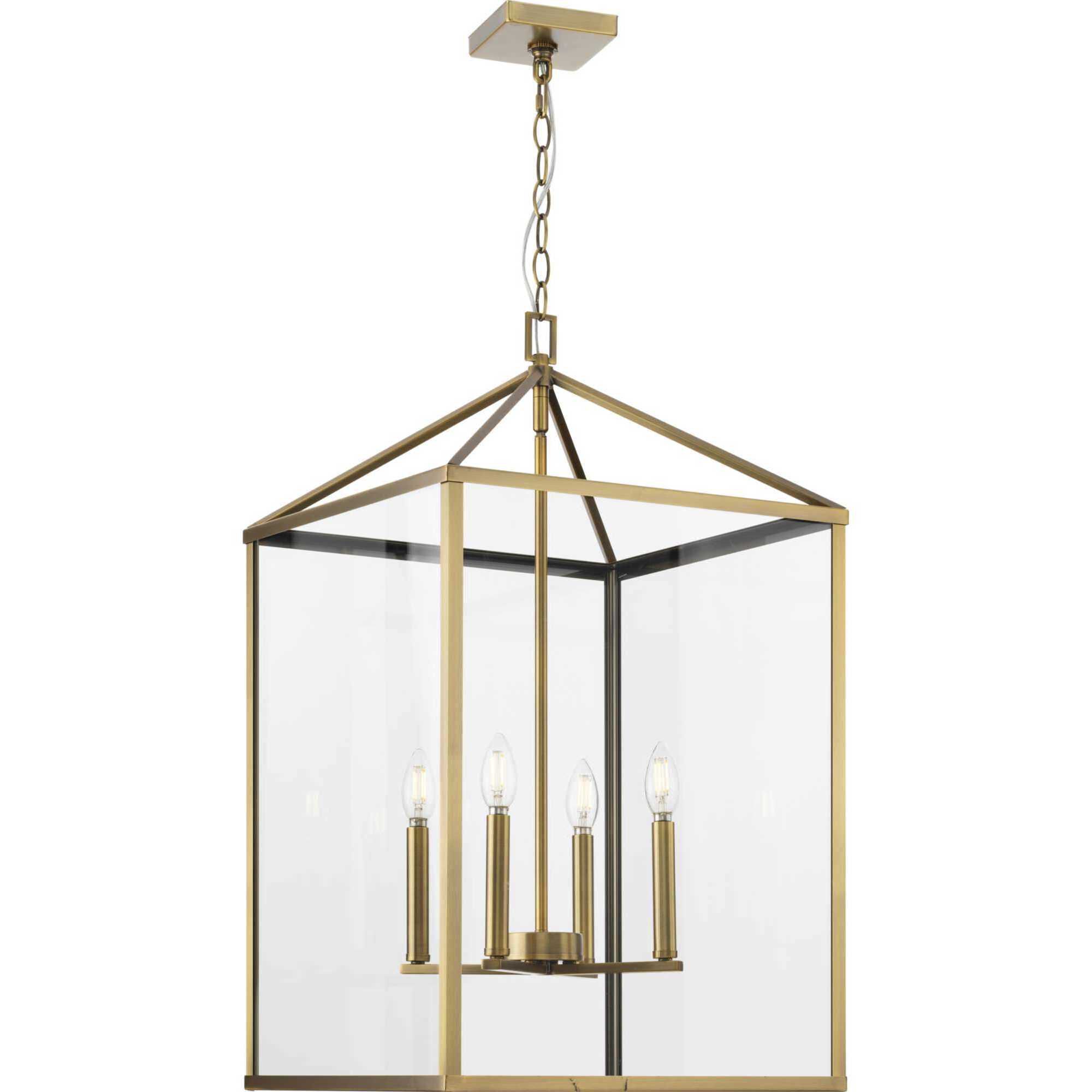 Hillcrest 4 Light 17 inch Vintage Brass Foyer Light Ceiling Light