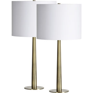 Sarai 26 inch 100 watt Antique Brushed Brass Table Lamps Portable Light, Set of 2