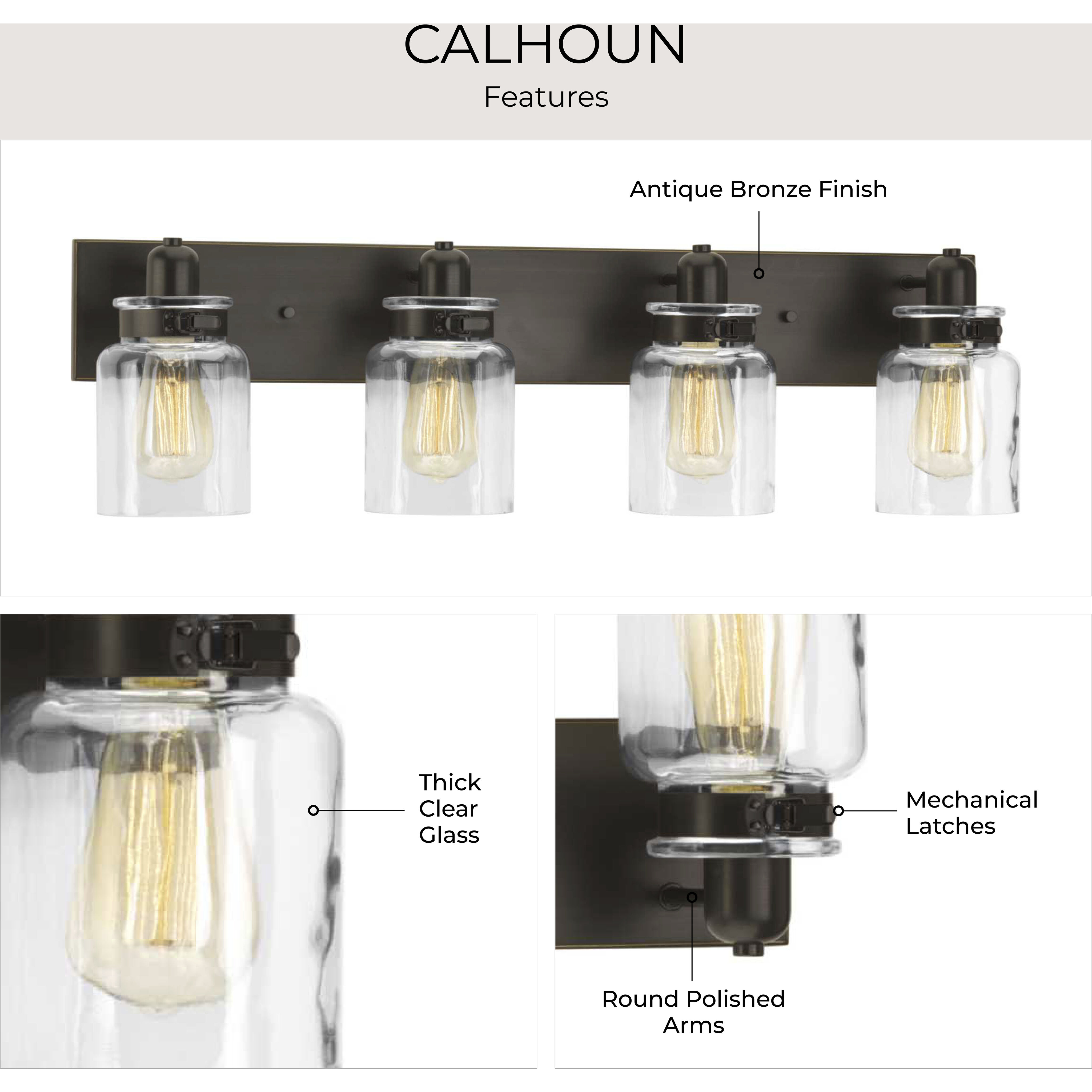 Calhoun 4 Light 30 inch Antique Bronze Bath Vanity Wall Light