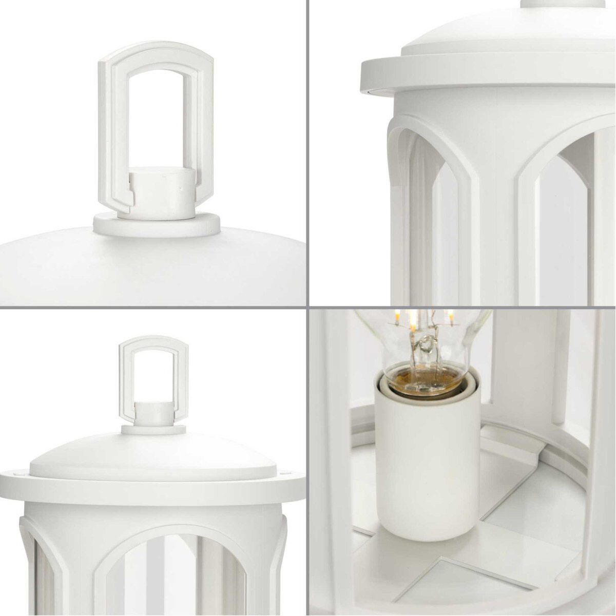 Gables 1 Light 17 inch Satin White Outdoor Post Lantern