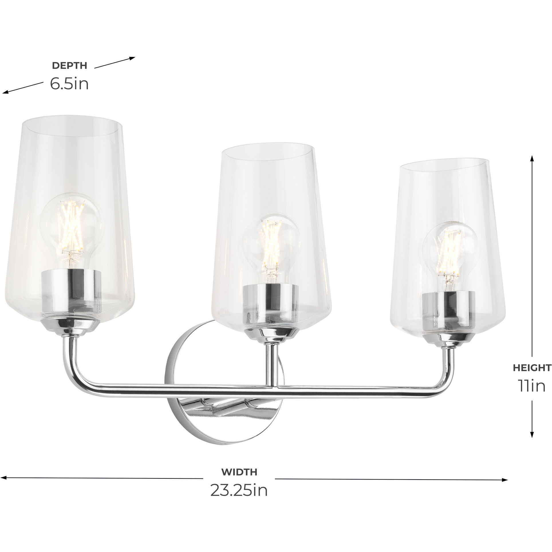 Celino 3 Light 23.25 inch Polished Chrome Vanity Light Wall Light